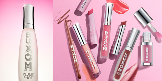 Plump Shot Lip Serum in clear shade + assortment of lip plumpers from the buxom cosmetics collection
